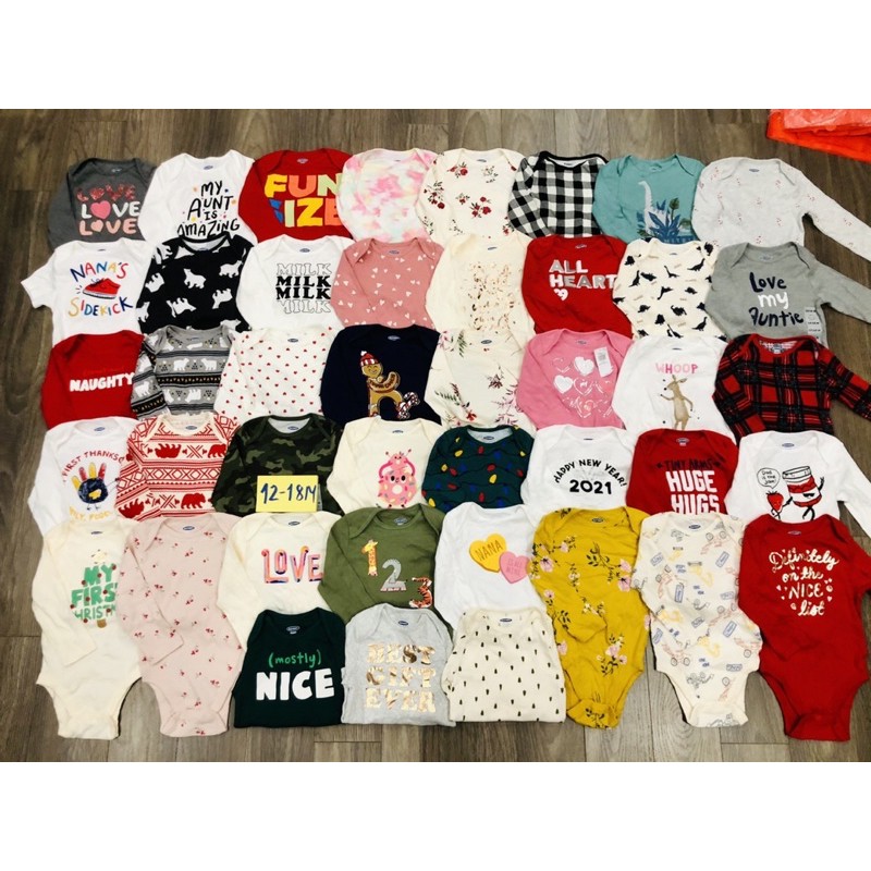 Set 3 body chip dài tay cho bé ❤️ Hàng đẹp Ol.d Navi❤️ size 0-24M