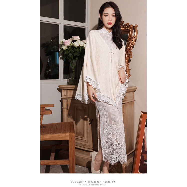 [M &amp; E] Hàng Có Sẵn Áo Choàng Sườn Xám Ngắn Dày Dặn Giữ Ấm Dễ Phối Đồ Thời Trang Mùa Xuân Cho Cô Dâu