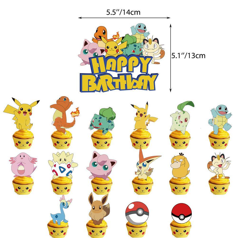 Que Cắm Trang Trí Bánh Sinh Nhật Hình Pikachu Đáng Yêu Dùng 1 Lần