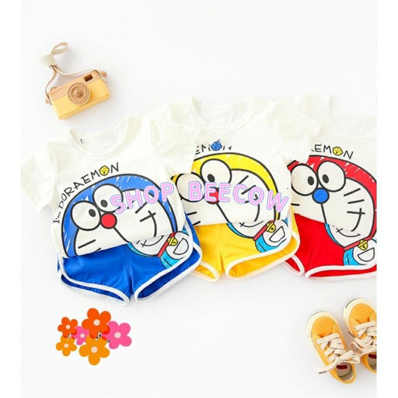 Hot Hè | Bộ Doraemon phối màu cực xinh cho bé yêu 8-18kg SHOP BEECOW