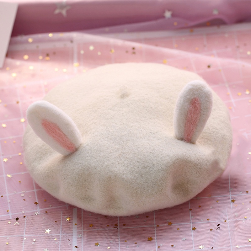 Mũ Beret Tai Thỏ Phong Cách Lolita Dễ Thương Cho Nữ