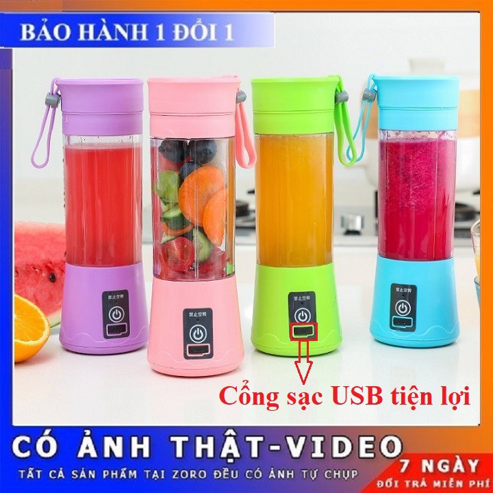 Máy Xay Sinh Tố Cầm Tay Dùng Sạc Pin Tiện Dụng