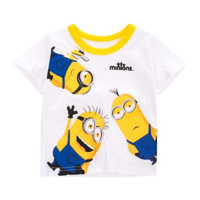 Áo thun cộc tay bé trai chính hãng LITTLE MAVEN - mẫu ATE040 ÁO MÀU TRẮNG IN HÌNH MINION