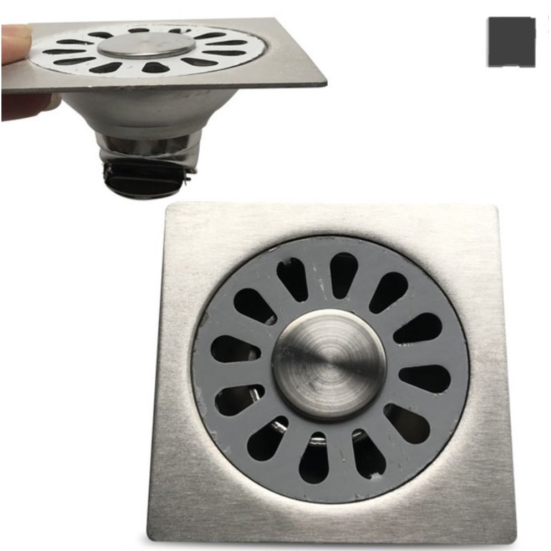 Thoát sàn inox vuông 100 lắp cho ống từ 50 đến 75