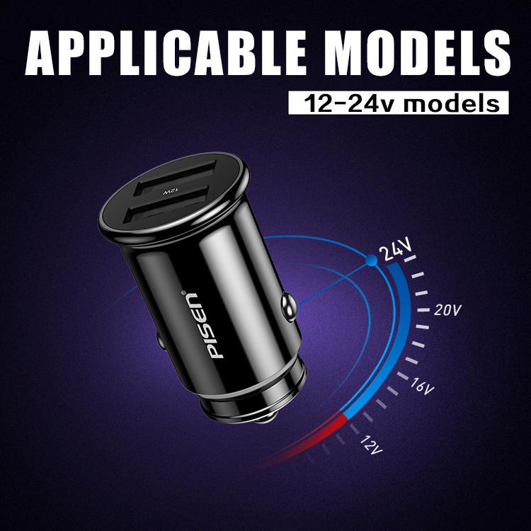 [Mới] Cục Sạc Nhanh Mini Ẩn Trên Ô Tô Cổng USB Kép PD + QC Hoặc PD + Sạc PD / Tương Thích Với iPhone Và Android Điện Thoại