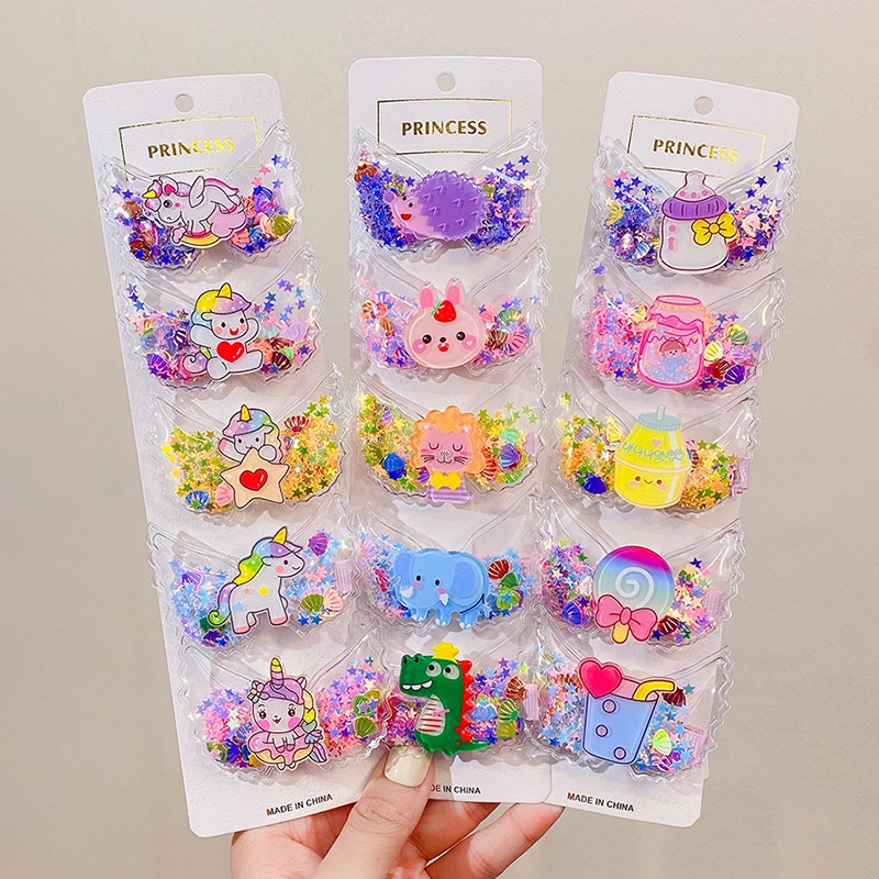 Set 5 Kẹp Tóc Hình Trái Cây Dễ Thương Cho Bé Gái