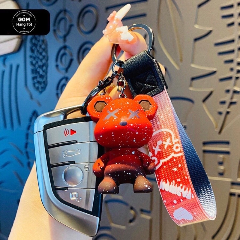 Móc khóa gấu Hàn Quốc, móc treo trên balo, túi xách siêu dễ thương - BEAR-KEY-002( Tuyển Sỉ)