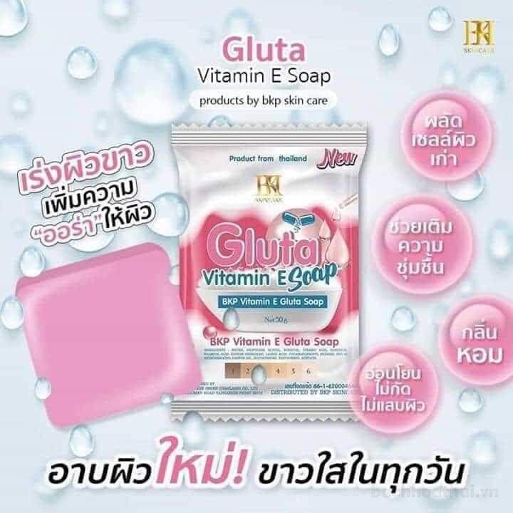 Xà phòng trắŉg da mặt và body BKP Gluta vıtamın E Soap Thái Lan