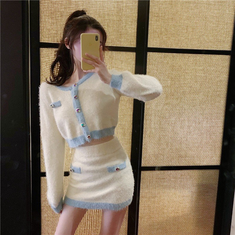 Set Áo Len Dài Tay Và Chân Váy Dài Thời Trang Dành Cho Nữ