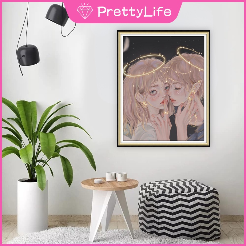Bộ Tranh Đính Đá 5D Tự Làm 30*40cm/40cm/50*60cm Hình Chòm Sao Độc Đáo Kèm Phụ Kiện