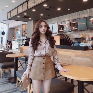 QUẦN GIẢ VÁY DA CHỮ A HOT THU ĐÔNG 2019