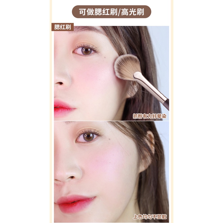 Cọ Trang Điểm Lông Mềm Hình Quạt Đánh Phấn Bắt Sáng / Má Hồng Dễ Sử Dụng