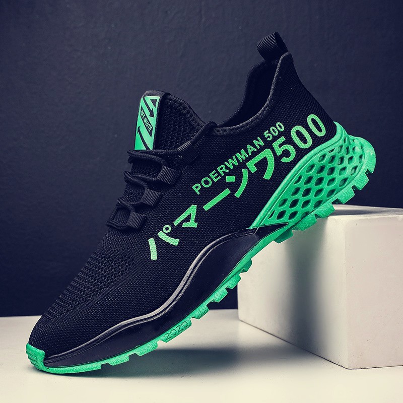 [Mã FASHIONT4MA2 giảm 10K đơn 50K] Giày Sneaker Nam POWER MAN 500 Đế 3D Lượn Sóng Vải Dệt Thoáng Mát