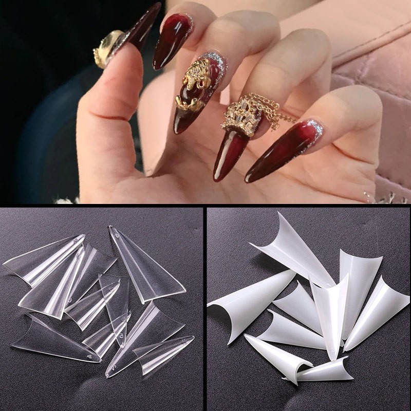 Túi 500 móng nối tay form nhọn dài, sắc nét