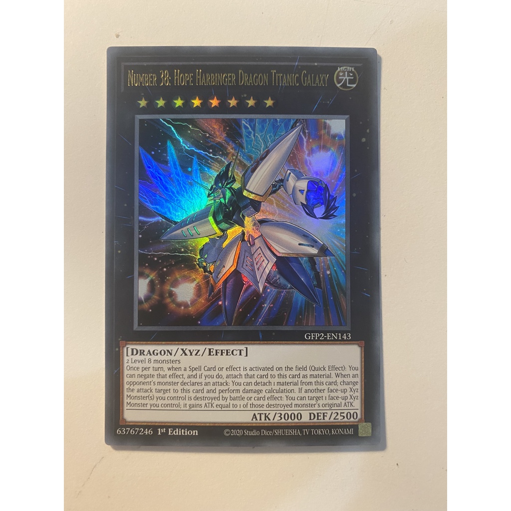 thẻ bài yugioh Number 38: Hope Harbinger Dragon Titanic Galaxy - GFP2-EN143 - Ultra Rare 1st Edition