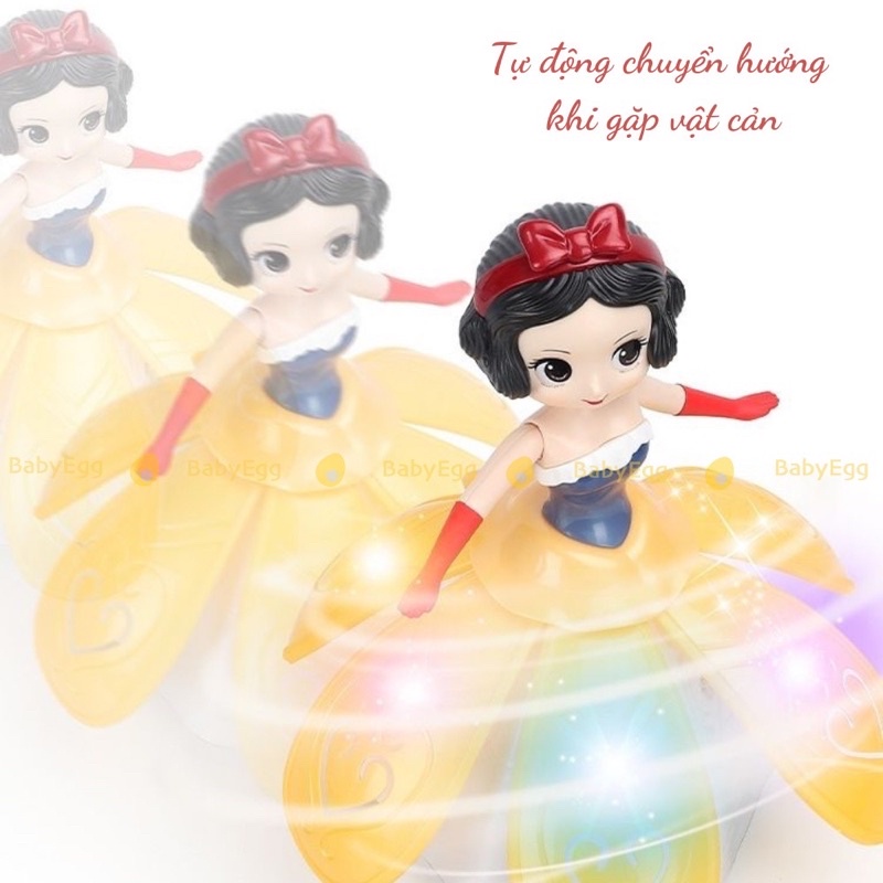 Đồ chơi búp bê công chúa Elsa, Bạch Tuyết, Lọ Lem, Sophia nhảy múa xoay tròn phát nhạc có đèn, Lồng đèn trung thu