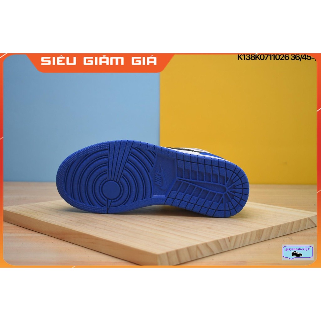 Giày thể thao Air Jordan 1 Mid SE White Black Royal   siêu đẹp dành cho nam và nữ