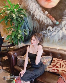 Đầm Phi 2 Dây Nhún Body