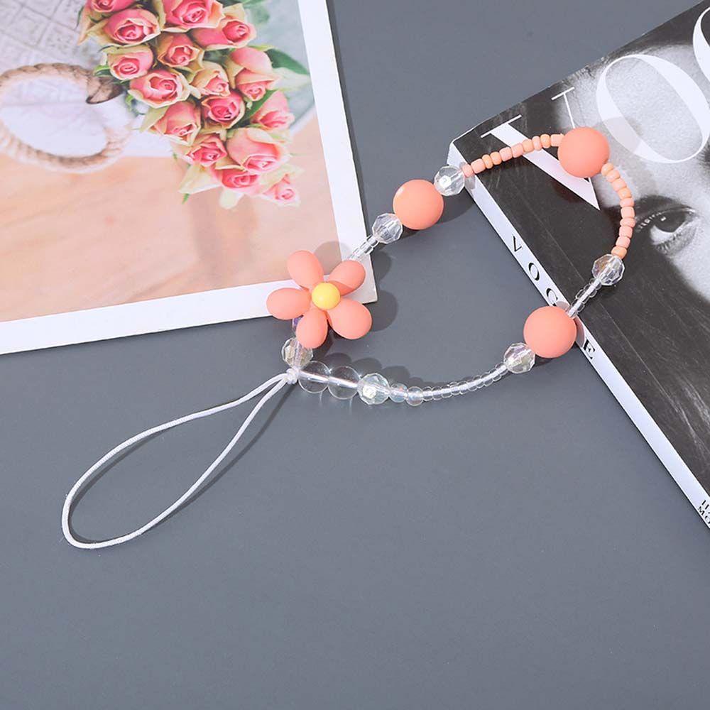 Dây Đeo Điện Thoại Xỏ Hạt Chống Thất Lạc Hình Hoa Màu Kẹo Dễ Thương