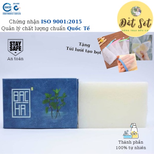 Xà Bông Sinh Dược Hữu Cơ Bạc Hà - Đất Sét NTHC - HTX Sinh Dược