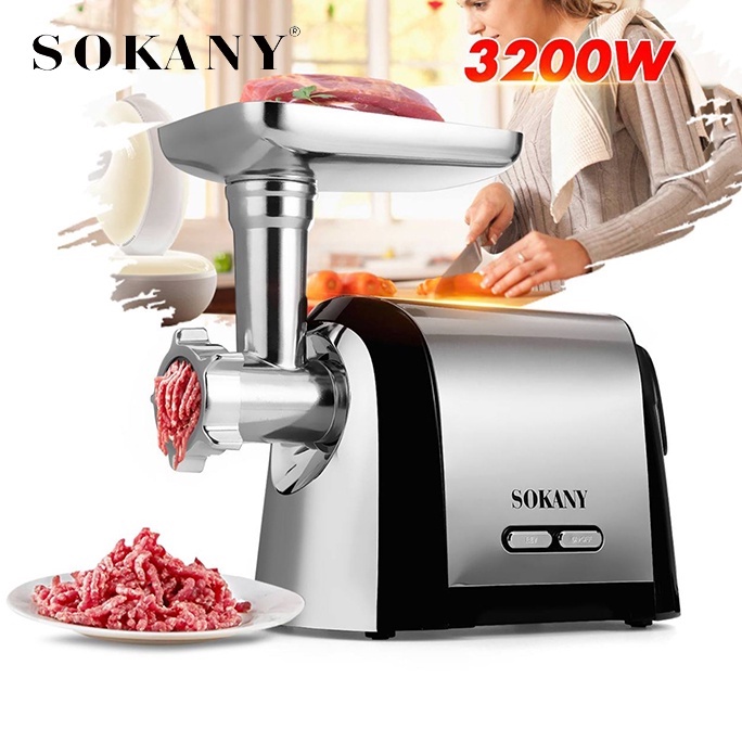 [Mã ELHADEV giảm 4% đơn 300K] Máy Xay Thịt, Xay Rau Củ Đa Năng Công Suất Lớn 3200W Sokany Nhập Khẩu Chính Hãng