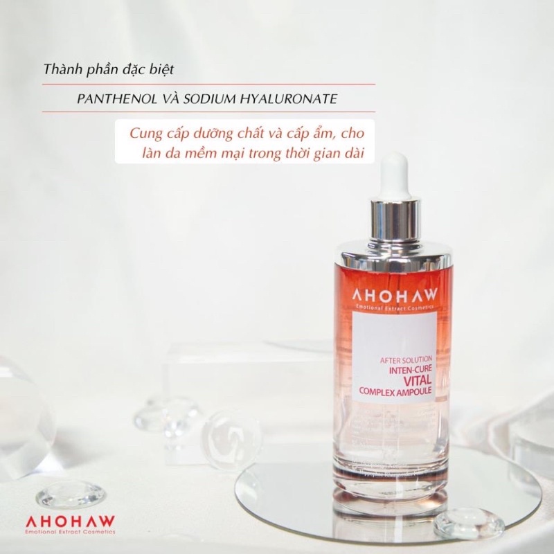 Tin chất dưỡng PREMIUM COMPLEX AMPOULE Inten Cure Serum trắng da siêu tốc Ahohaw đỏ 50 ml