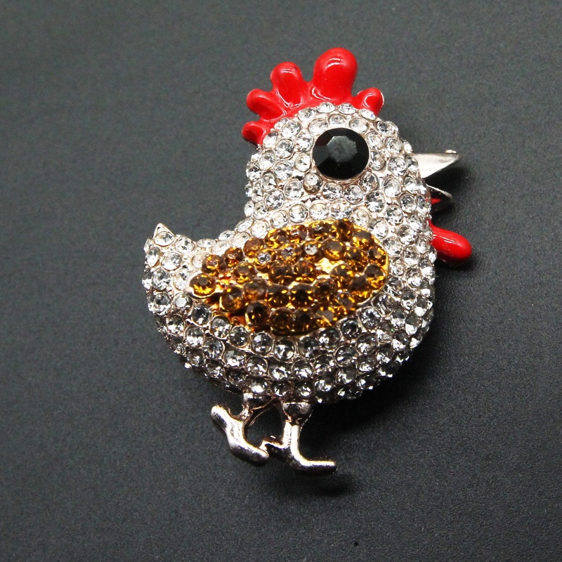 Trâm Cài Áo Hình Gà Con Đính Đá Dễ Thương Chất Lượng Cao Cho Nữ