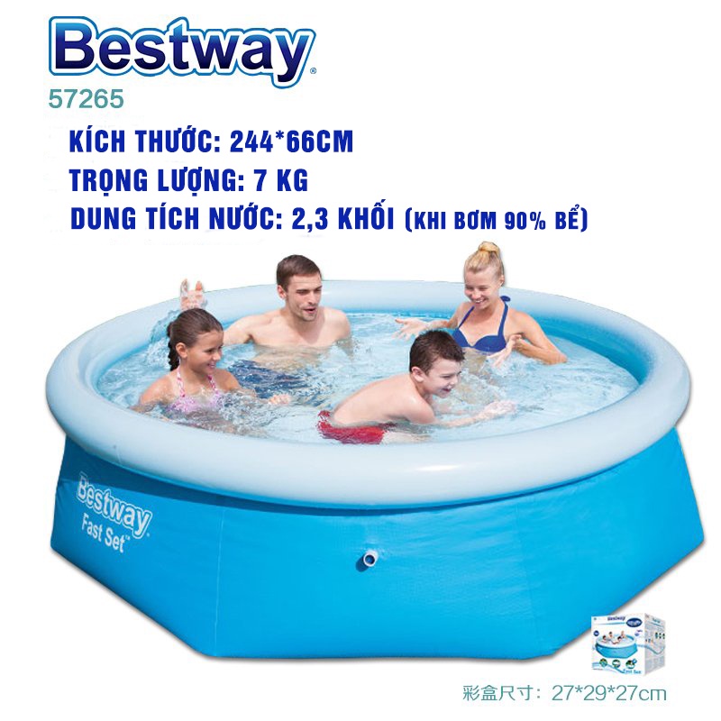 Bể bơi phao gia đình tròn 2.4m hãng bestway