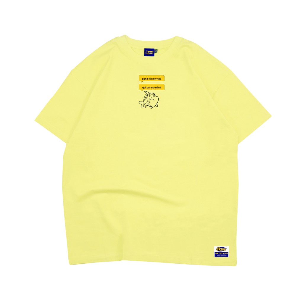 Áo thun nữ cotton màu vàng oversize in hình | DKMV Yellow Empty Tee