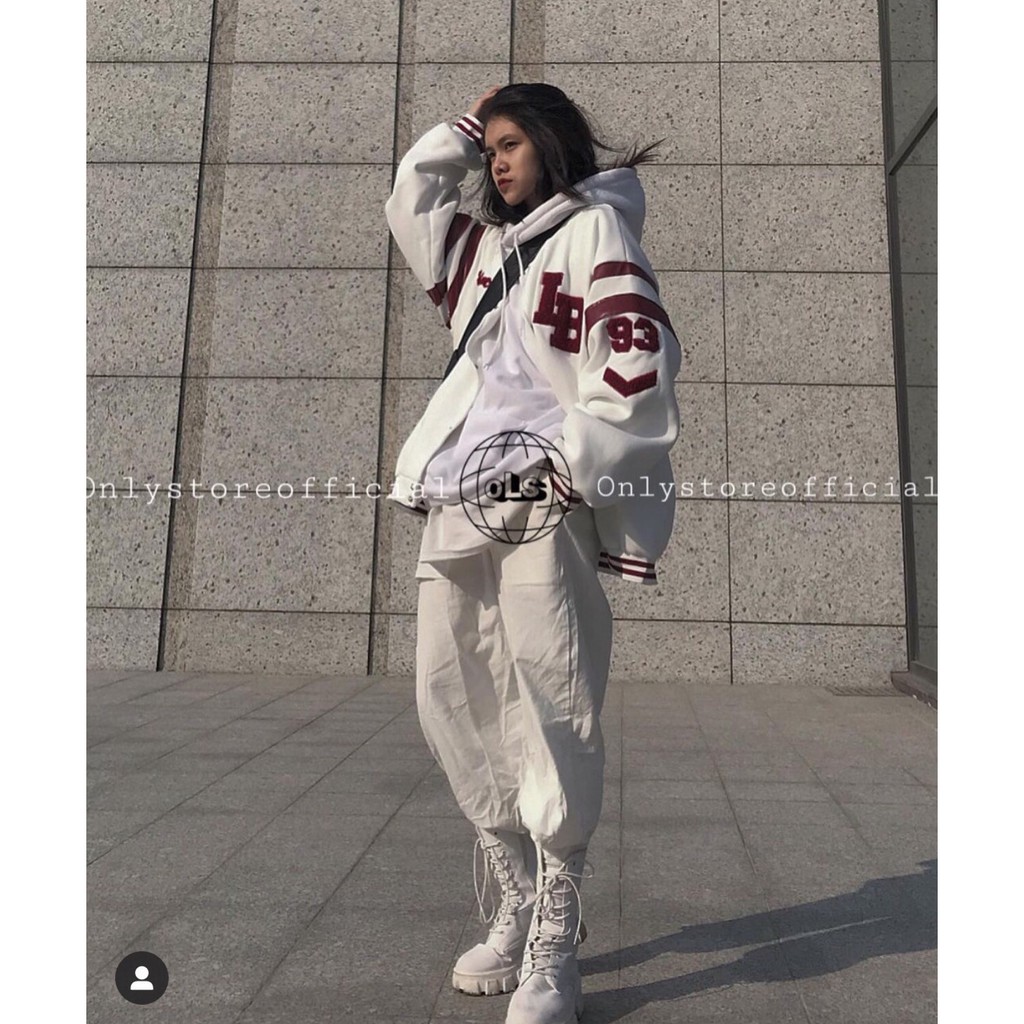 Áo Bomber Bóng Chày LB Nữ - Rere.Store [FREESHIP]  G19-4- Áo khoác nỉ dài tay form rộng, kiểu dáng thể thao, hot trend