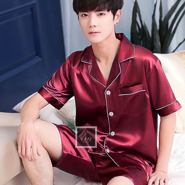 Bộ Lụa Mặc Nhà Nữ Trơn Cộc Tay Quần Cộc Chất Lụa Siêu Mềm ( Hàng Luôn Sẵn) B49