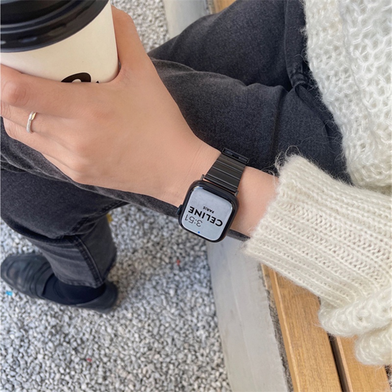 Dây Đeo Đồng Hồ Bằng Thép Không Gỉ Sang Trọng Cho iWatch 8 7 6 SE 5 4 3 2 1 41mm 45mm 44mm 40mm 42mm 38MM