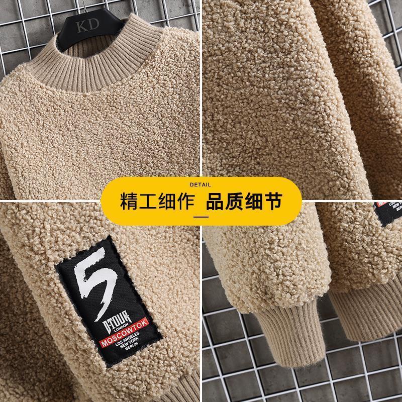 Áo Khoác Nhung Lông Cừu Cổ Cao Dáng Rộng Thời Trang Mùa Đông Hàn Quốc Dành Cho Nam