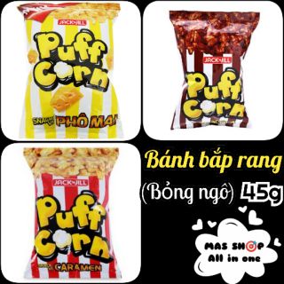 Bánh Snack Bắp Rang bơ (Bỏng ngô) - Puff Corn Hương vị Caramen/Socola/Phô Mai gói 45g