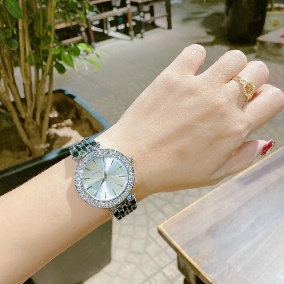 (Thẻ bảo hành 12 tháng) [Siêu Phẩm]  [HOT HOT]  Đồng hồ nữ Michael kors MK46 viền đính đá sang trọng đẳng cấp