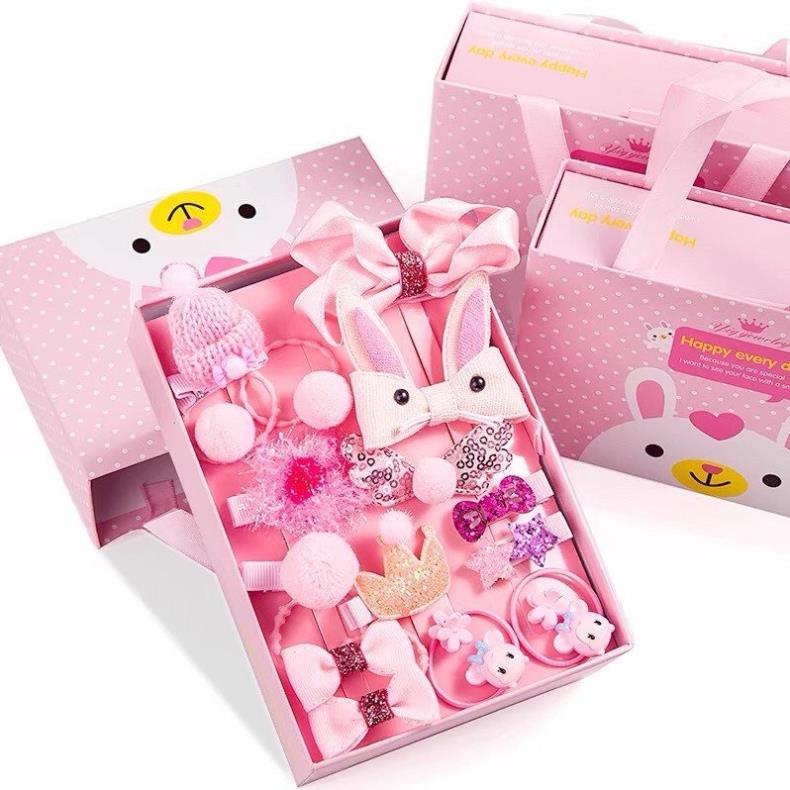 Set 18 món kẹp tóc cho bé style Hàn Quốc