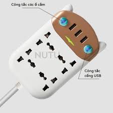 Ổ Cắm Điện Thông Minh Đa Tính Năng Chống Giật, Ổ Điện 2-3 Cổng Có Đầu Cắm USB Chống Cháy Nổ - Sieuthigiadinh.2021