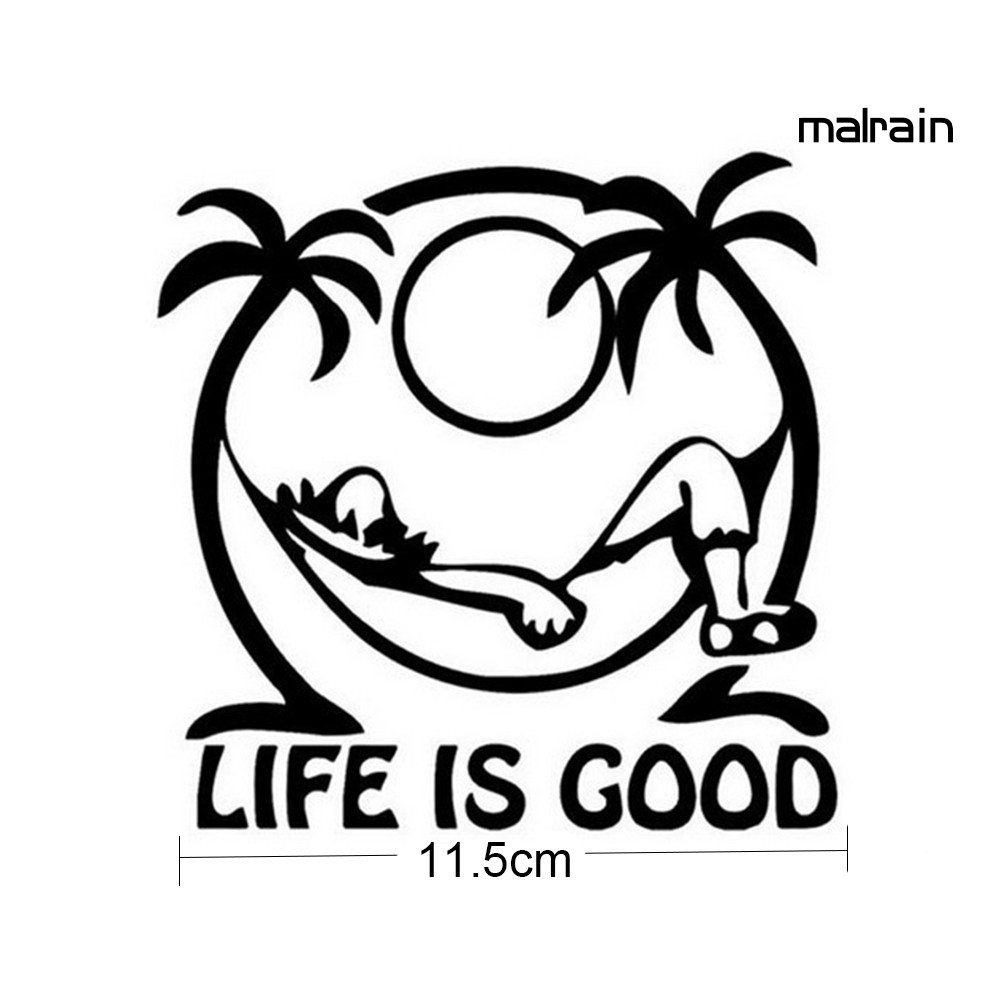 Miếng Dán Trang Trí Xe Ô Tô In Chữ Life Is Good Độc Đáo