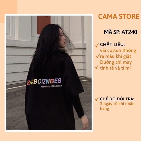 Áo thun nữ áo phông nam nữ unisex form rộng tay ngắn in hình sadboiz cổ tròn AT257
