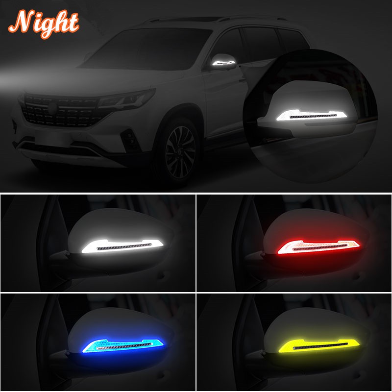 Bộ 2 Miếng Dán 3D Phản Quang Cảnh Báo An Toàn Trang Trí Gương Chiếu Hậu Xe Hơi