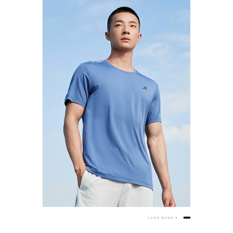 Áo Sweater Dệt Kim Tay Ngắn Cổ Tròn Nhanh Khô Thoải Mái Cho Nam