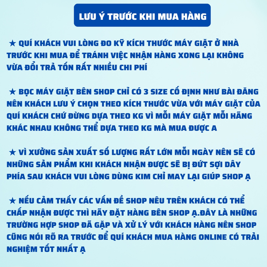 Bọc máy giặt Cao Cấp Đủ Size Chống Thấm ,Chống bám bụi ,Tháo Lắp dễ dàng