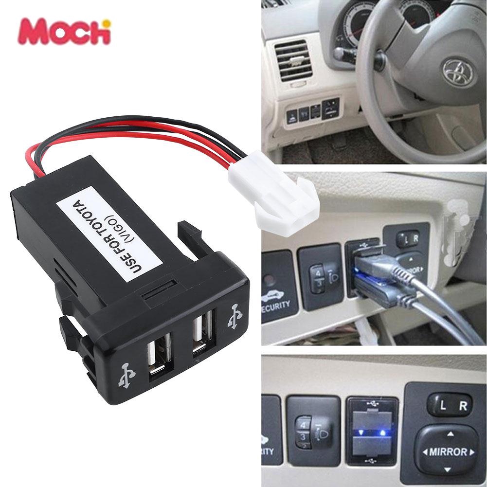 Ổ cắm sạc trên xe hơi m0c cs-270 hai cổng USB cho điện thoại Toyota