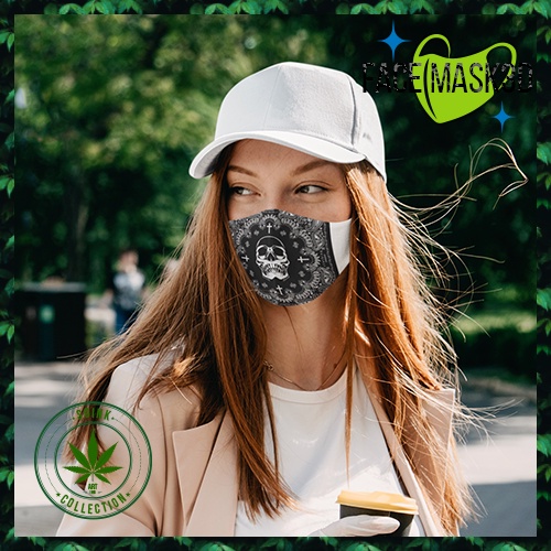 Khẩu Trang Vải In3D Họa tiết Bandana Skull SoInk Vải Cotton 100%,Kháng Khuẩn,Có Thể Giặt,Tái Sử Dụng Cho Nam Nữ