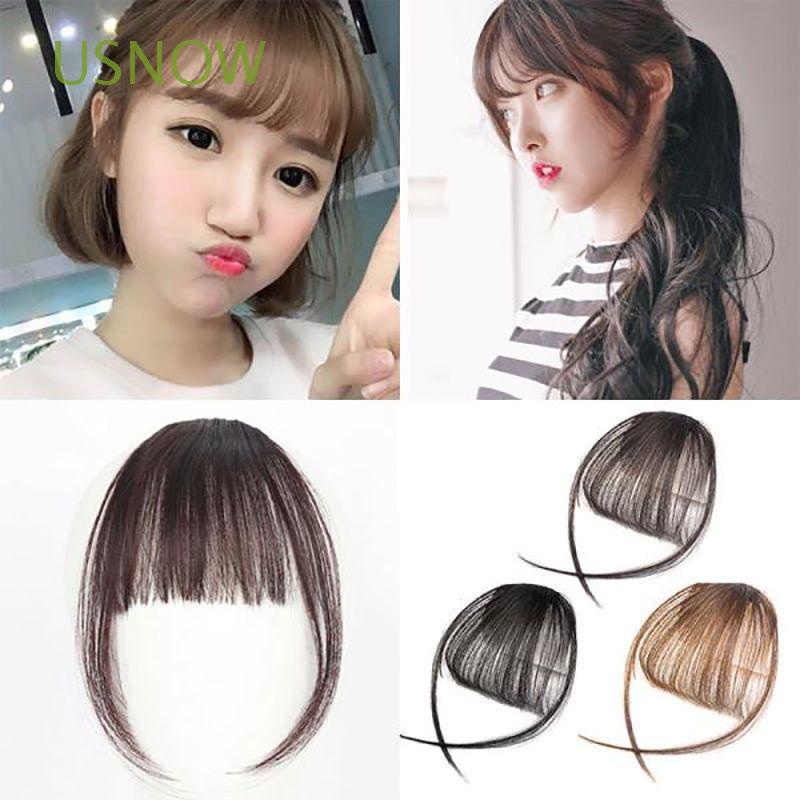 Tóc Mái Giả Hai Mặt Tổng Hợp Mỏng Nhẹ Nhiều Màu Sắc Tùy Chọn Cho Nữ