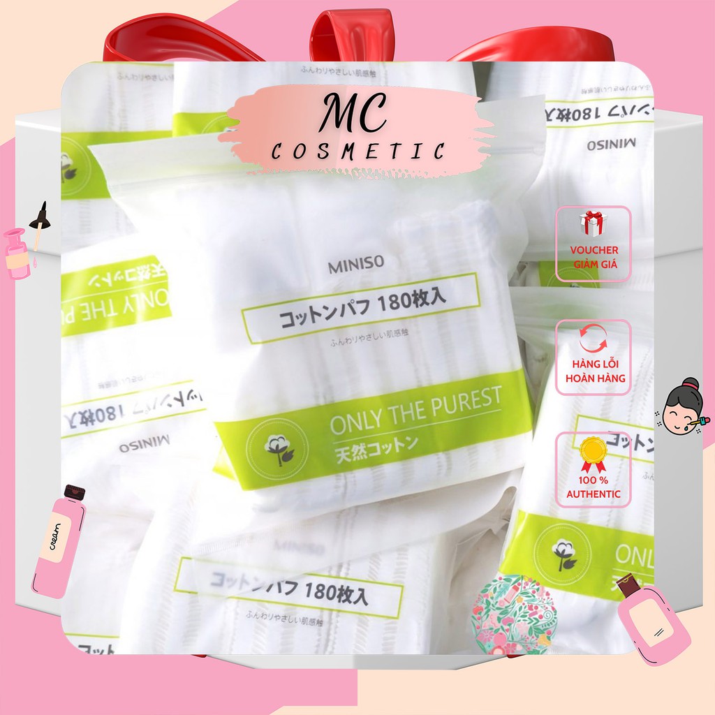 Bông Tẩy Trang Miniso Nhật Bản 180 miếng