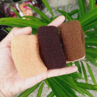 Túi 12 Len cột tóc mềm tone nâu (bản nhỏ 3-3.5cm)