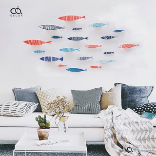 ĐÀN CÁ DÁN TƯỜNG TRANG TRÍ NỘI THẤT HANDMADE