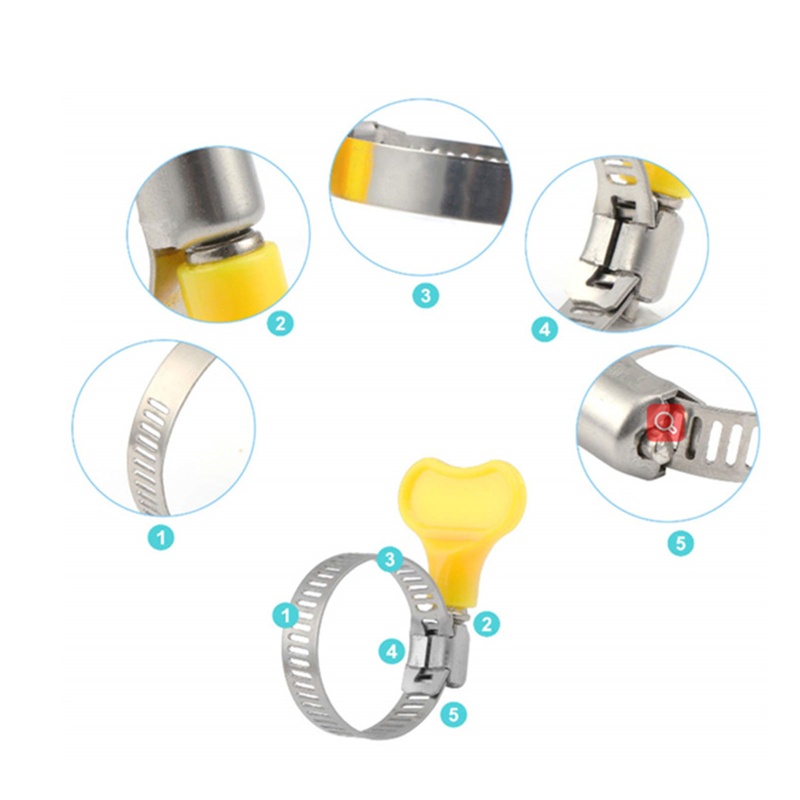 Set 60 Kẹp Ống Bằng Thép Không Gỉ Có Thể Điều Chỉnh Tiện Dụng