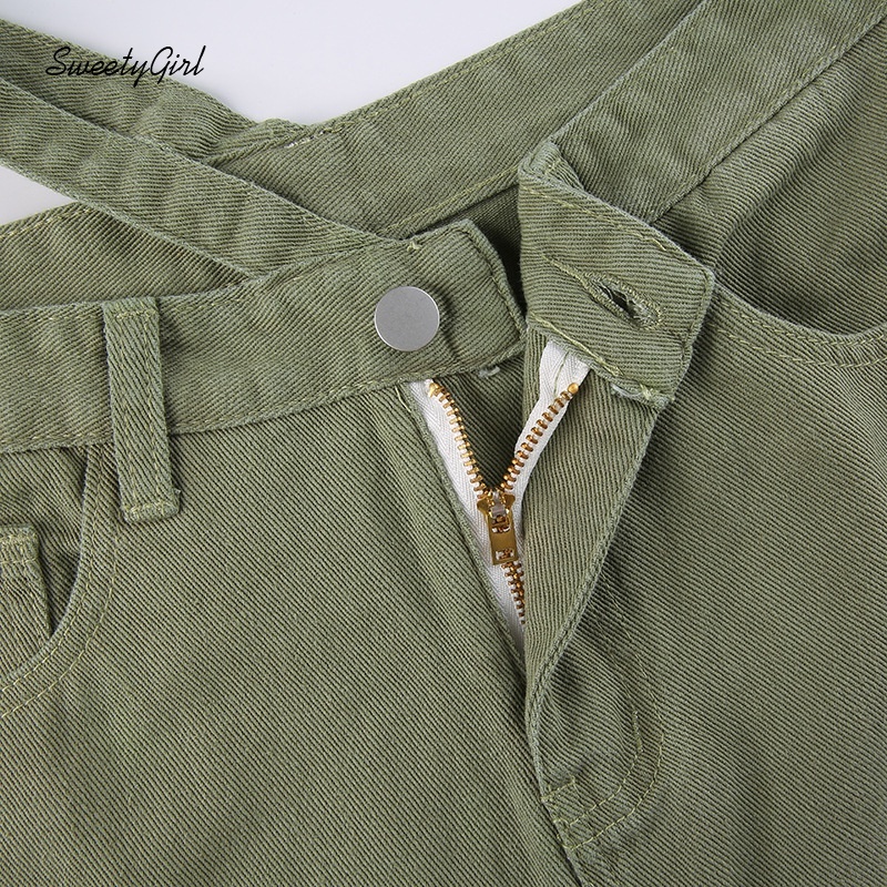 Quần jeans dài lưng cao ống đứng màu nhuộm thời trang cho nữ